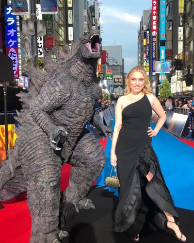 Clare Grant at the Godzilla: King of the Monsters premiere in Tokyo